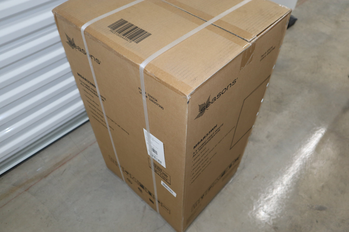 Seasons 3.3 Cu. Ft. All Fridge Compact Refrigerator. Energy Star, White - New